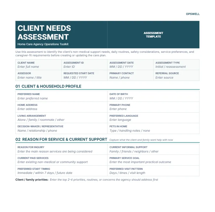 Caregiver Onboarding Checklist & Documentation